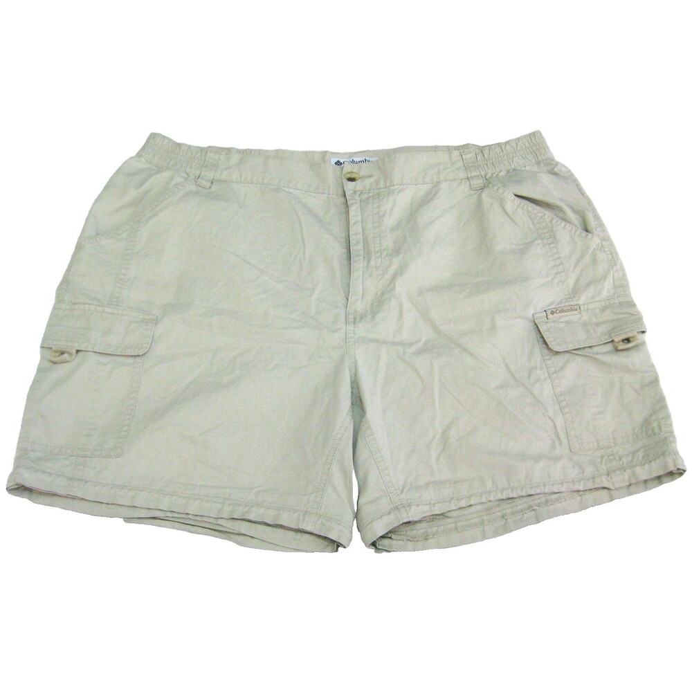 COLUMBIA Women's (Size XL) Khaki Hiking Walking Cargo Shorts 6 Pockets Cotton